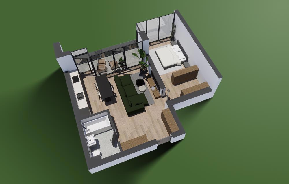 Apartament cu 2 camere, nr. 46 Clădirea B1