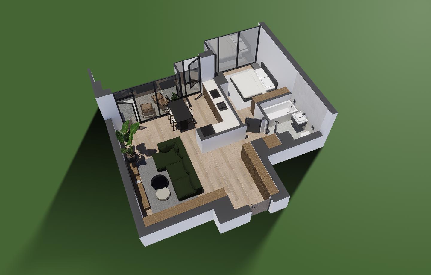 Apartament de inchiriat cu 2 camere, nr. 66 Clădirea B1