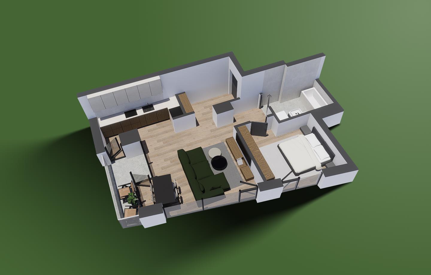 Apartament de inchiriat cu 2 camere, nr. 68 Clădirea B1