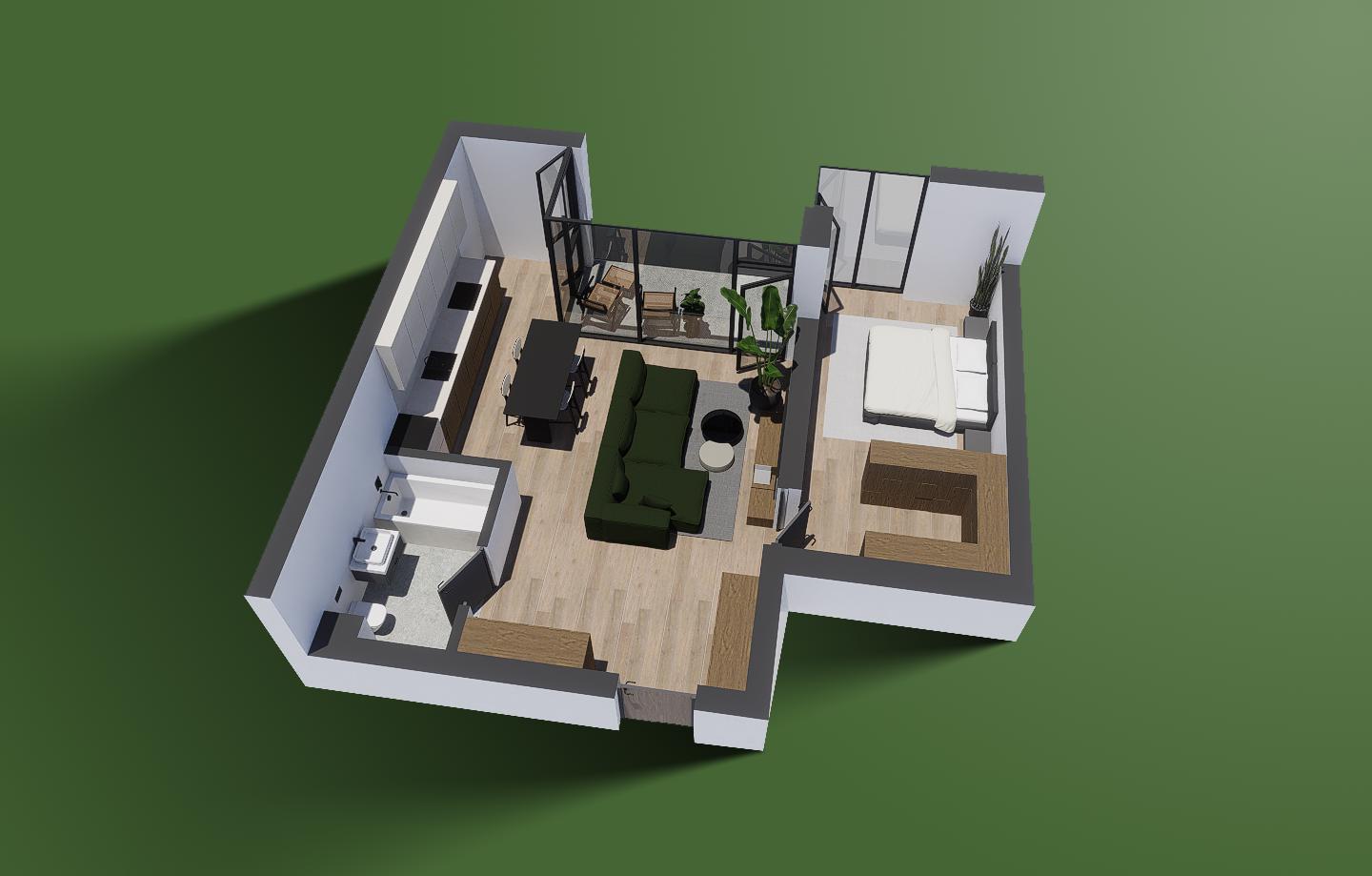 Apartament de inchiriat cu 2 camere, nr. 70 Clădirea B1