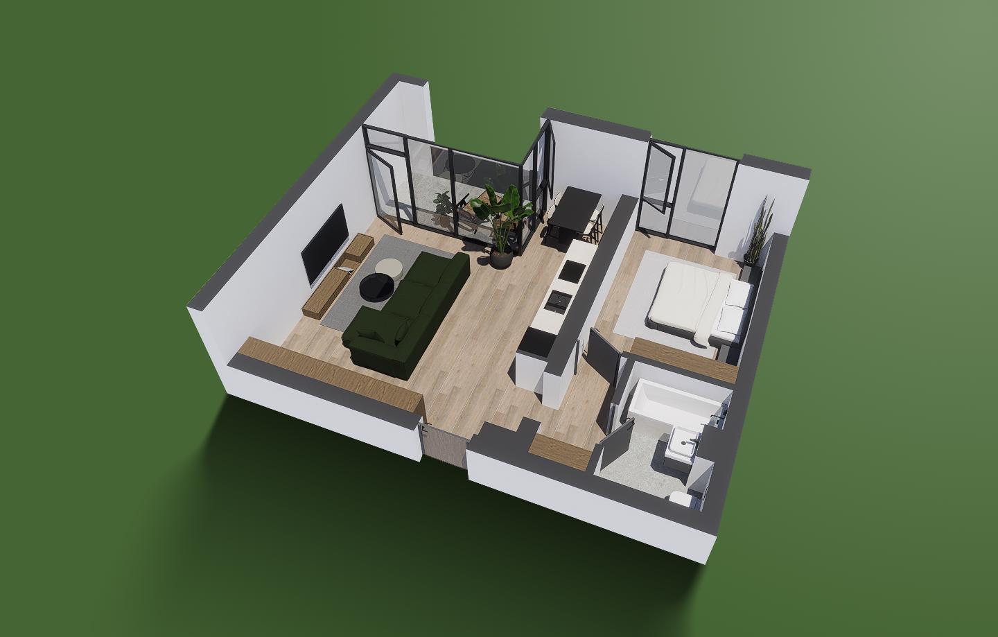 Apartament de inchiriat cu 2 camere, nr. 72 Clădirea B1 Copie