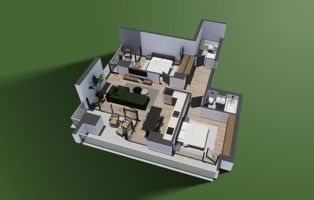 Apartament de inchiriat cu 3 camere, nr. 74 Clădirea B1 