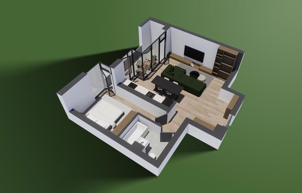Apartament de inchiriat cu 2 camere, nr. 75 Clădirea B1