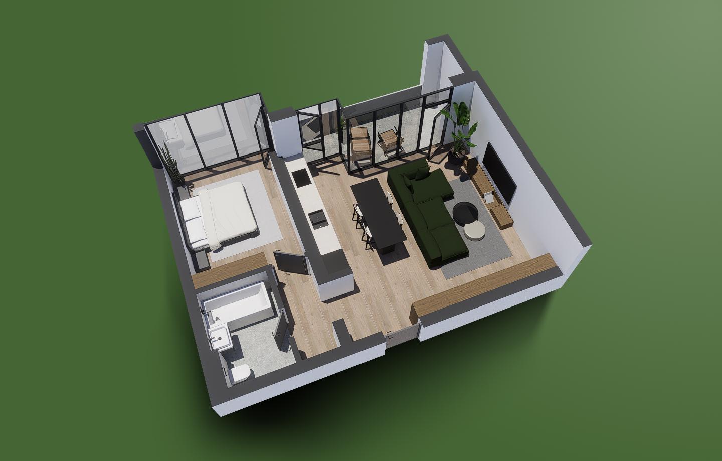 Apartament de inchiriat cu 2 camere, nr. 77 Clădirea B1 