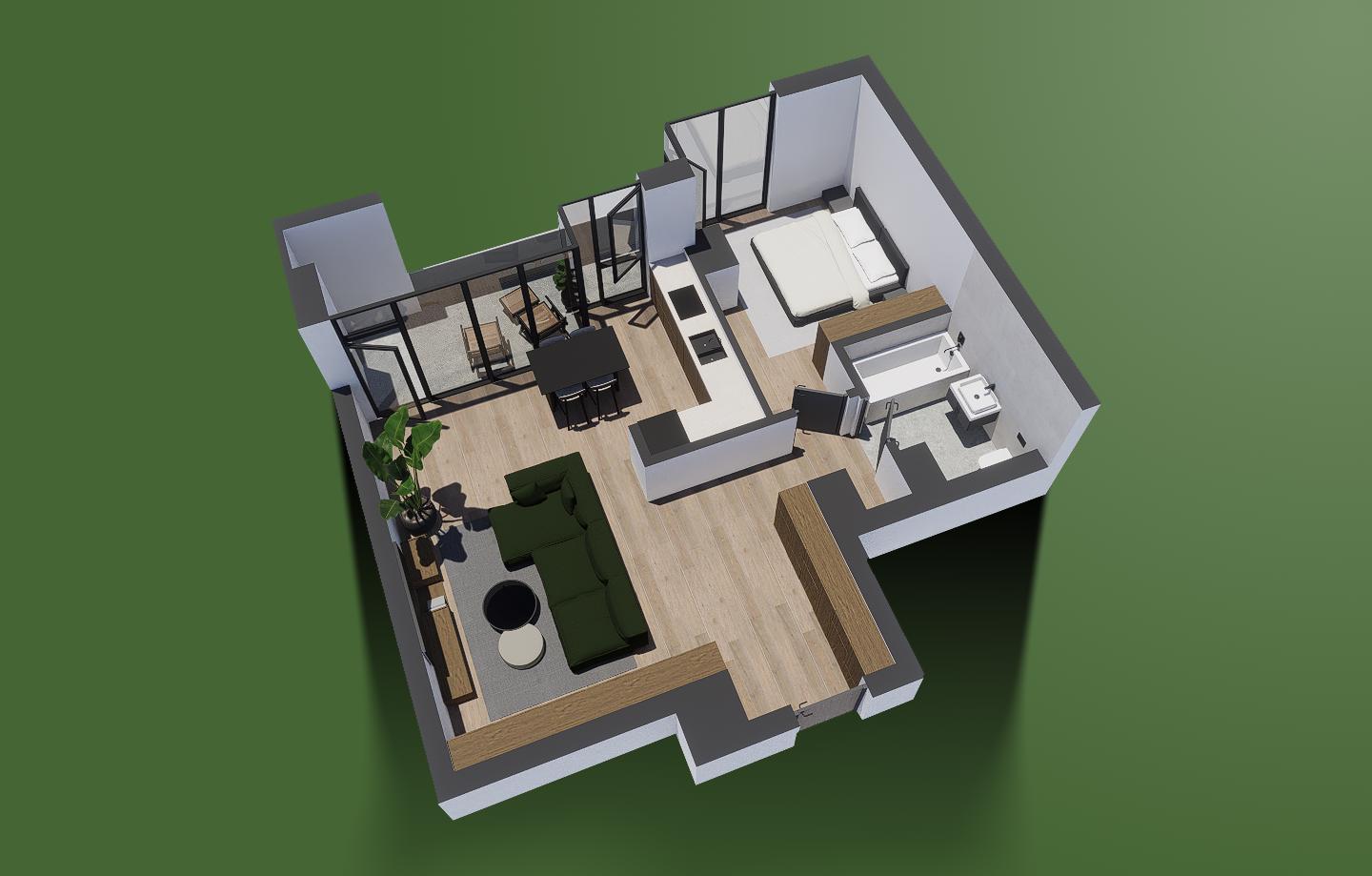 Apartament de inchiriat cu 2 camere, nr. 78 Clădirea B1