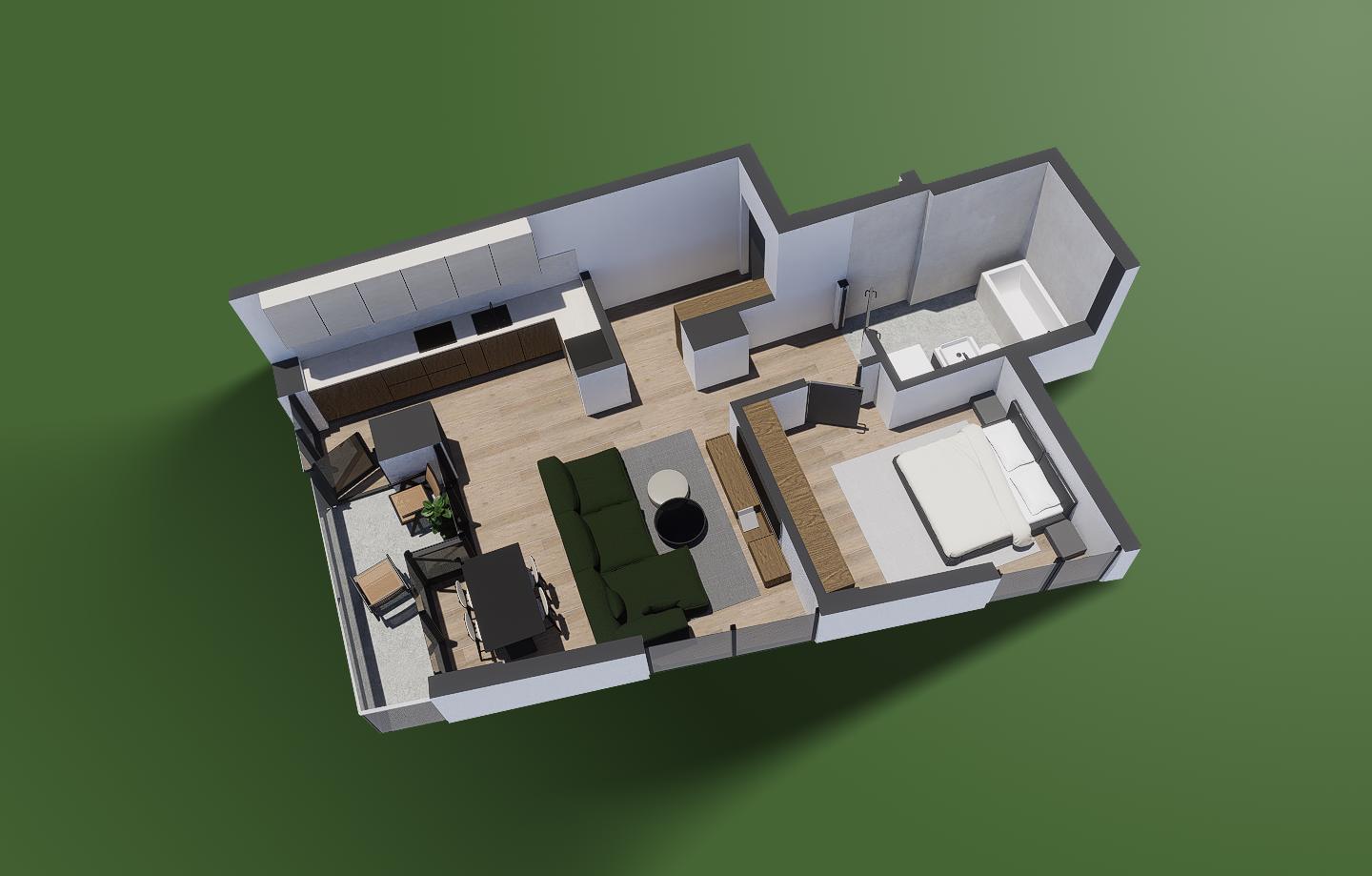 Apartament de inchiriat cu 2 camere, nr. 80 Clădirea B1 