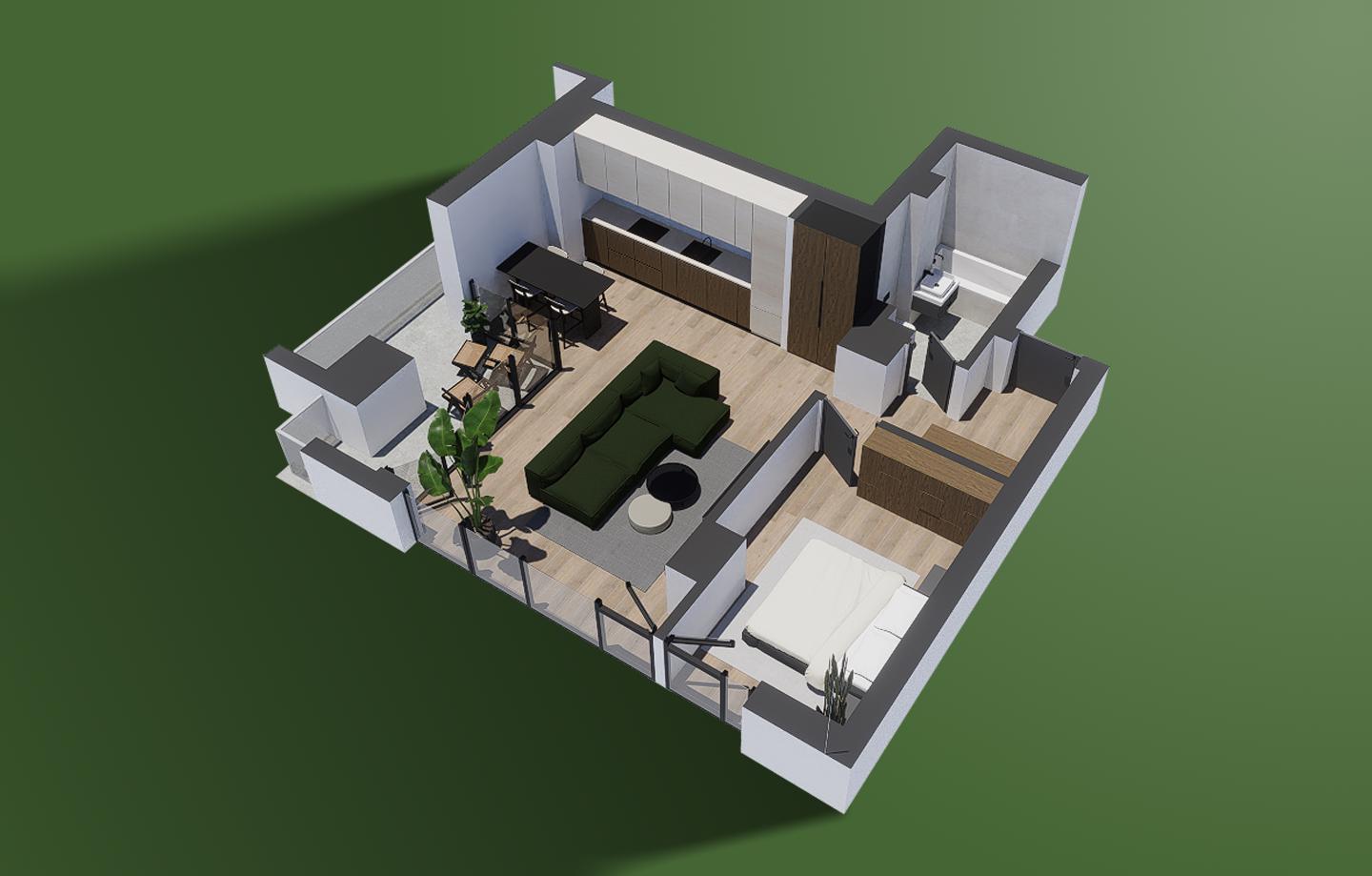 Apartament de inchiriat cu 2 camere, nr. 85 Clădirea B1