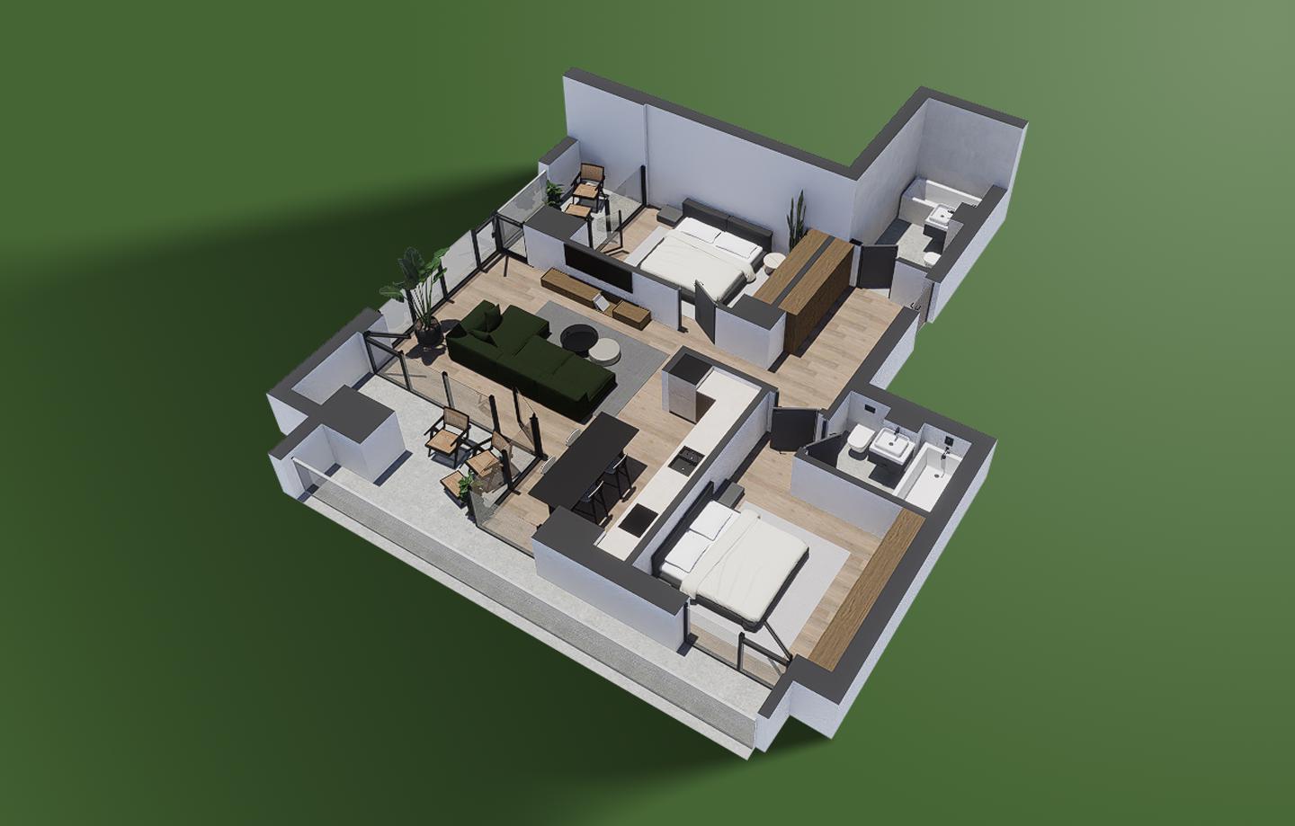 Apartament de inchiriat cu 3 camere, nr. 86 Clădirea B1