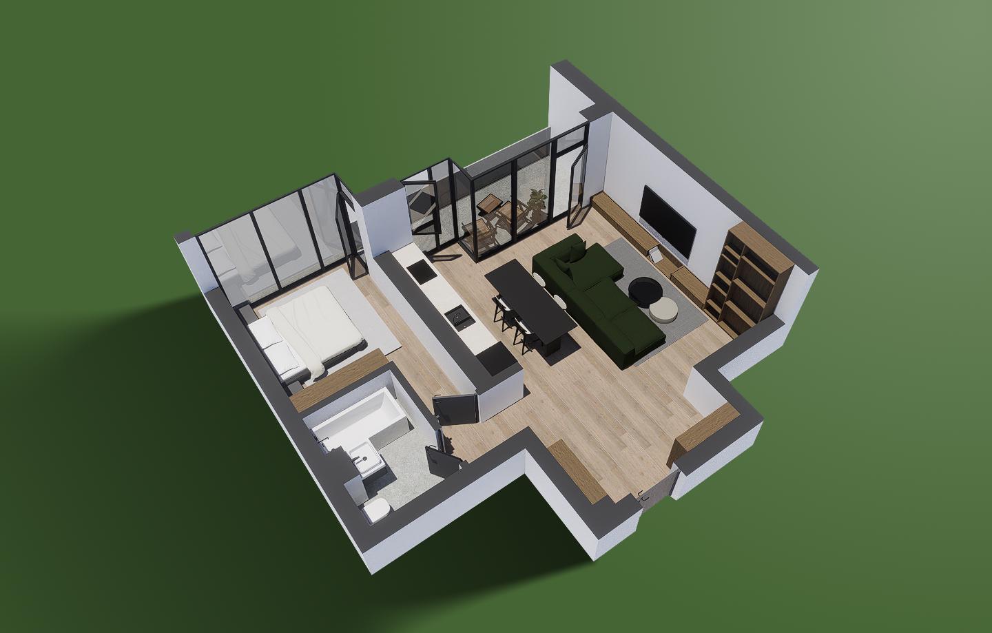 Apartament de inchiriat cu 2 camere, nr. 87 Clădirea B1 